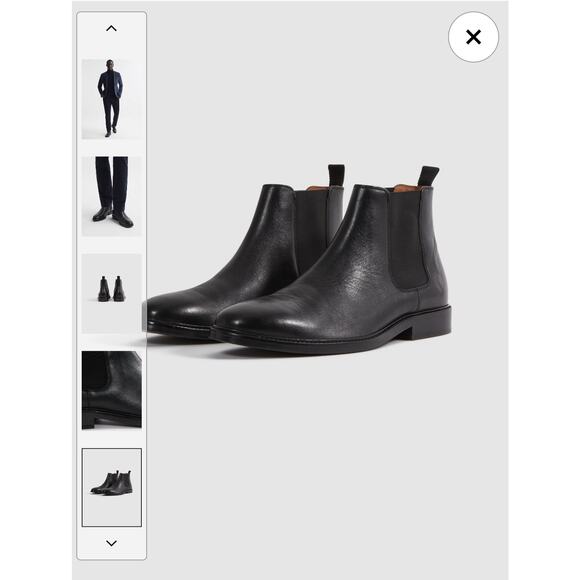 Reiss Men\'s Renor Leather Chelsea Boots Made in Italy